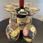 Cow with Flowers Painting with Jackie (Wine Holder & Wine Glass Set)